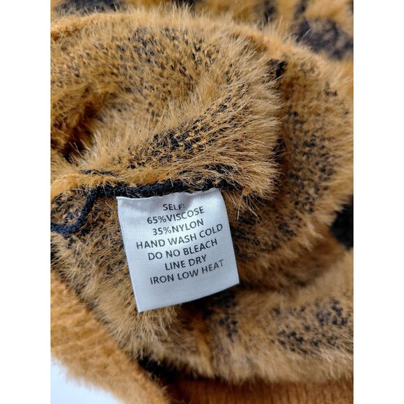 Bluivy Tiger Stripe Fuzzy Cardigan Sweater M Viscose & Nylon - Picture 5 of 6